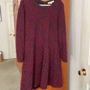 Floral print winter dress